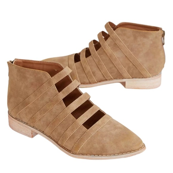 Tan Faux Leather Florence Ankle Boot Size 6 - Picture 10 of 10